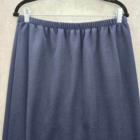 Leslie Fay Blue Knee Length Slit Stretch Executive Skirt Plus 14 - Picture 3 of 6